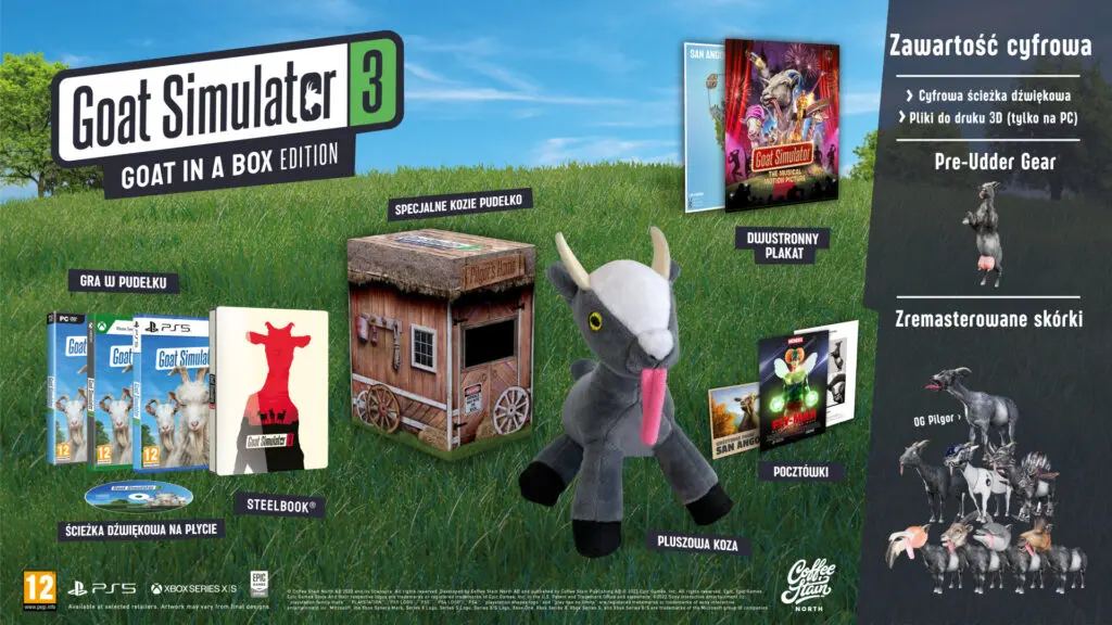 Goat Simulator 3 Edycja Koza w Pudelku Gra PC zawartosc Goat Simulator 3 Goat In A Box - Edycja Kolekcjonerska