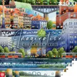 Puzzle z ilustracją Tytusa Brzozowskiego "Warszawskie mosty", 1000 elementów.