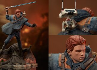 Figurka Cal Kestis Star Wars Jedi Fallen Order – Gentle Giant Wysokość: 24 cm Materiał: PVC Wymienne akcesoria: wymienne ramiona; z pistoletem i toporem wspinaczkowym Oficjalnie licencjonowana