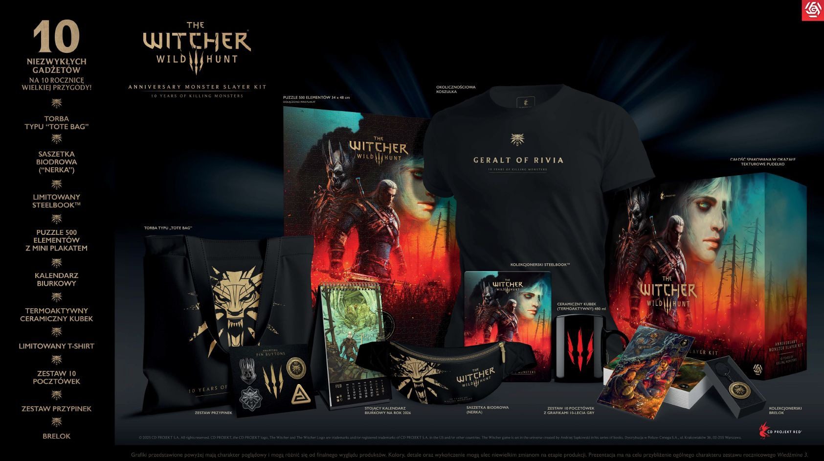 Wiedźmin 3 Dziki Gon 10th Anniversary Monster Slayer Kit